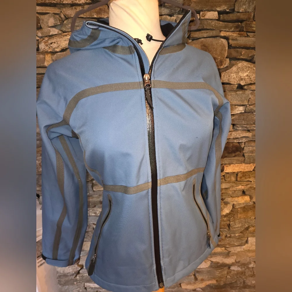 Outdoor Research Blue Hooded Jacket with Gray Accents - Picture 3 of 11